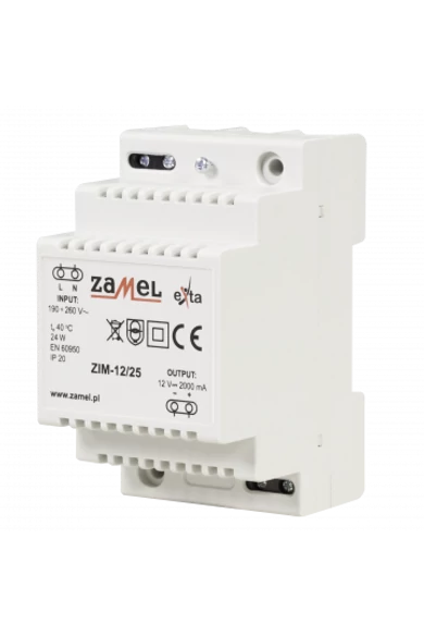 Kapcsolóüzemű tápegység, 12V DC, 2A, ZIM-12/25