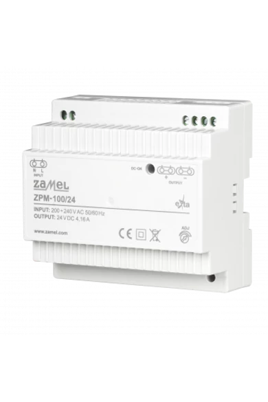 Kapcsolóüzemű tápegység, 24V DC, 100W, 4,16A, ZPM-100/24