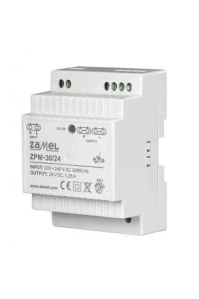 Kapcsolóüzemű tápegység, 24V DC, 30W, 1,25A, ZPM-30/24