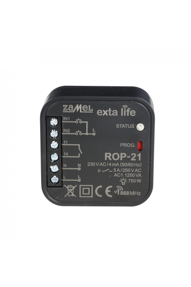 EXTA LIFE 1 csatornás vevőegység, 5A 1250VA, 230V, ROP-21