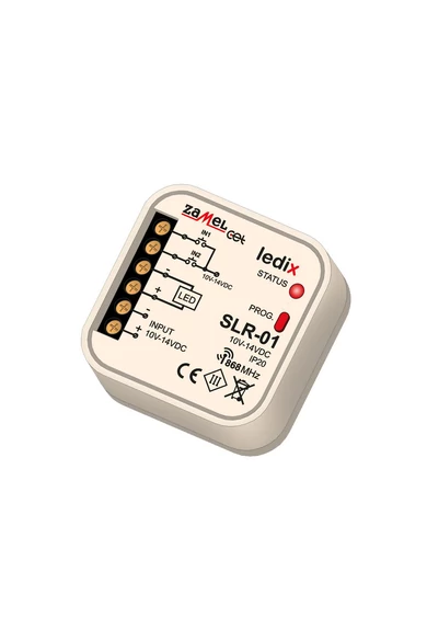 SLR-01, Egyszínű univerzális LED vezérlő, 10-14V, 4A, 1 csatornás, távvezérelhető