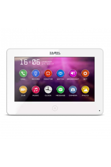 7" színes, LCD érintő videó kaputelefon monitor, DVR funkció, WiFi, fehér, 800x480px, VP-809B