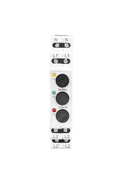 Feszültségjelző 230/400V, sárga/zöld/piros LED, LKM-05-40