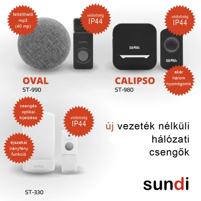 SUNDI - Vezeték nélküli csengő újdonságok